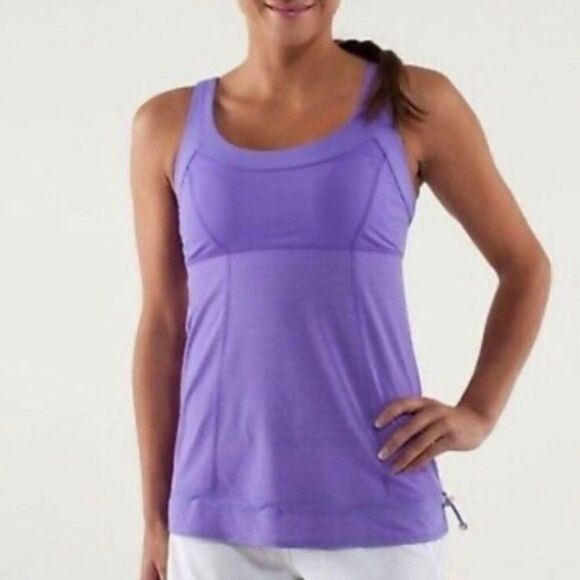 LULULEMON Sleeveless Tame Me Tank Top Drawstring Waist Purple 4 - Picture 1 of 5